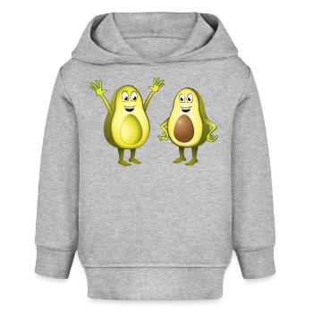 Image de deux avocats joyeux - Sweat à capuche bébé bio Stanley/Stella - gris chiné - Devant