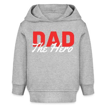 DAD The Hero - Baby Organic Hoodie Baby Cruiser von Stanley/Stella - Grau meliert - Vorne