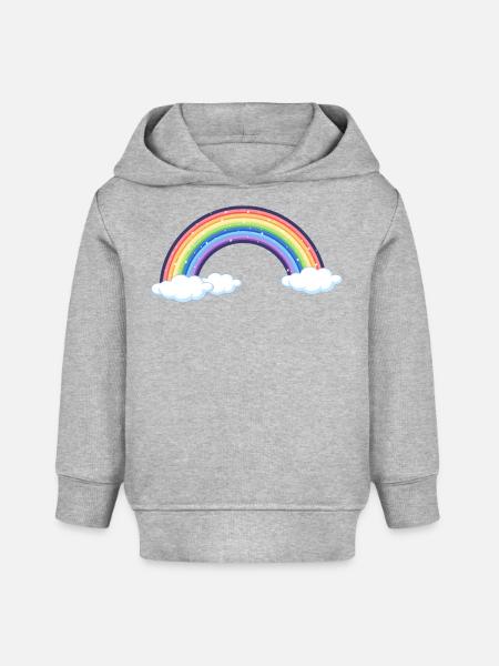 Vibrant Rainbow Over Clouds - Baby Organic Hoodie by Stanley/Stella - heather grey