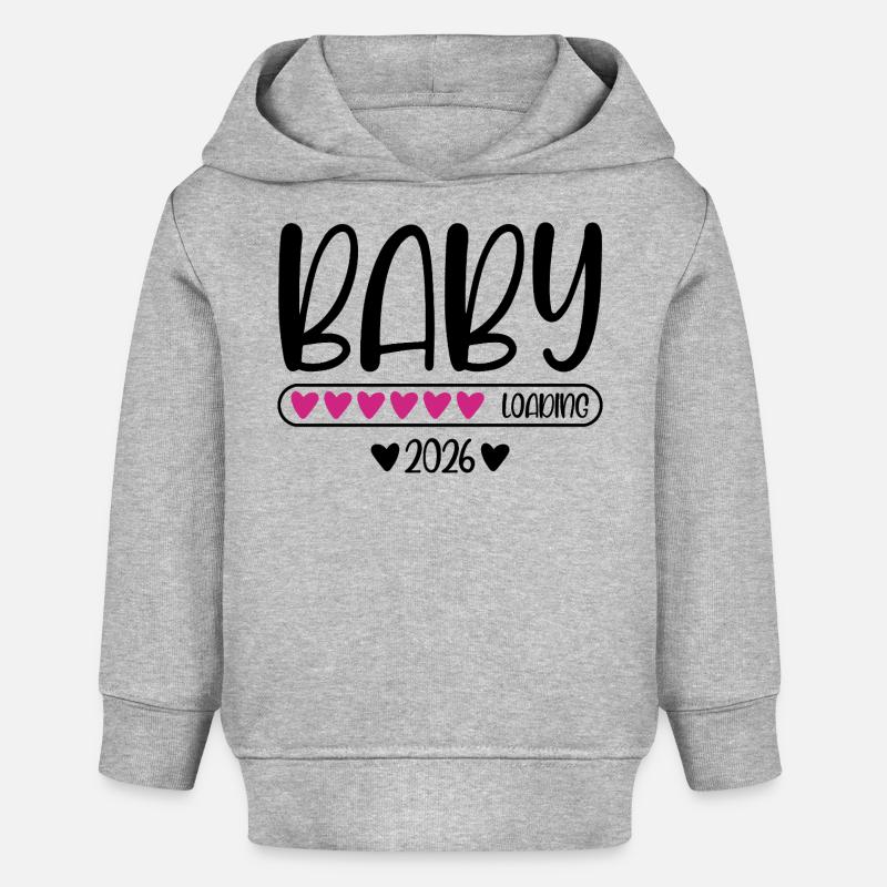 Bébé 2026 chargement - Sweat à capuche bébé bio Stanley/Stella - gris chiné