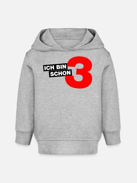 Ich bin schon 3 - Baby Organic Hoodie Baby Cruiser von Stanley/Stella - Grau meliert