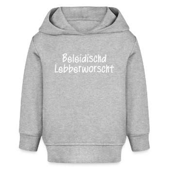 Beleidigte Leberwurst / Hessisch / Hessen/Dialekt - Baby Organic Hoodie Baby Cruiser von Stanley/Stella - Grau meliert - Vorne
