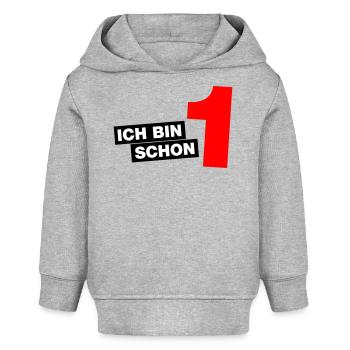 Ich bin schon 1 - Baby Organic Hoodie Baby Cruiser von Stanley/Stella - Grau meliert - Vorne