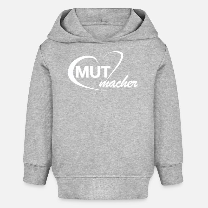 Mutmacher_Logo_weiss - Sweat à capuche bébé bio Stanley/Stella - gris chiné