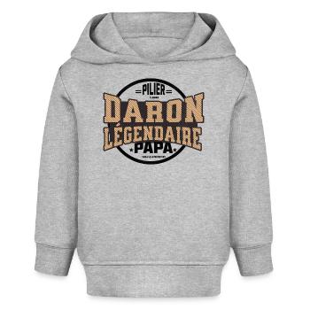 Die "Legendäre Säule Daron: Familie" - Baby Organic Hoodie Baby Cruiser von Stanley/Stella - Grau meliert - Vorne
