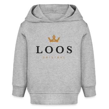 Logo original de la famille Loos - Sweat à capuche bébé bio Stanley/Stella - gris chiné - Devant