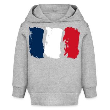France Flag - Vintage - Baby Organic Hoodie by Stanley/Stella - heather grey - Front