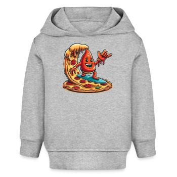 Pizza Sauce Surfer Lustig - Baby Organic Hoodie Baby Cruiser von Stanley/Stella - Grau meliert - Vorne
