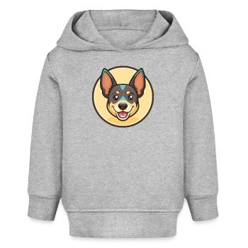 Lancashire Heeler Hunderasse Cartoon Kawaii Clipart - Baby Organic Hoodie Baby Cruiser von Stanley/Stella - Grau meliert - Vorne