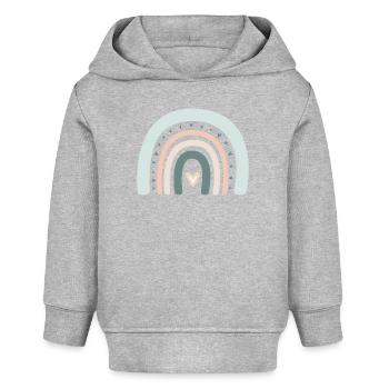 Arc-en-ciel bohème - Sweat à capuche bébé bio Stanley/Stella - gris chiné - Devant
