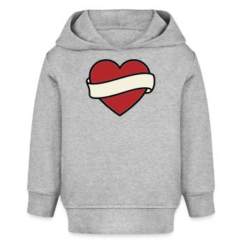 Tattoo Heart Banner Scroll Vector - Baby Organic Hoodie by Stanley/Stella - heather grey - Front