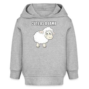 Cute As a Lamm lustiger Baby-Schaf-Cartoon - Baby Organic Hoodie Baby Cruiser von Stanley/Stella - Grau meliert - Vorne