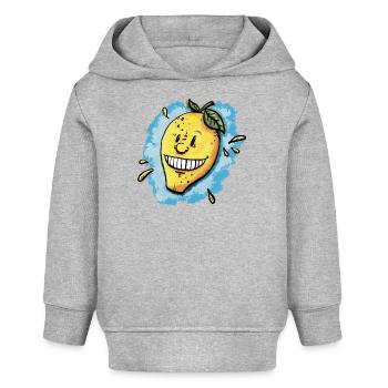 Spritzig / Sauer / Zitrone / Limonade / Sommer - Baby Organic Hoodie Baby Cruiser von Stanley/Stella - Grau meliert - Vorne