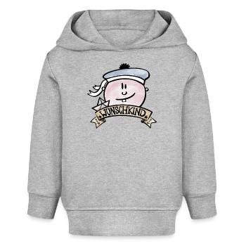 Wunschkind / Baby / Seemann / Ahoi / Geburt / Boot - Baby Organic Hoodie Baby Cruiser von Stanley/Stella - Grau meliert - Vorne
