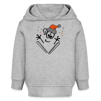 Le ski des filles - Sweat à capuche bébé bio Stanley/Stella - gris chiné - Devant