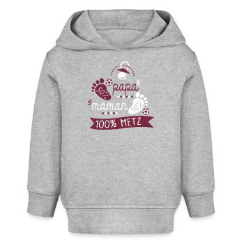 Metz Naissance bébé supporter club metz football - Sweat à capuche bébé bio Stanley/Stella - gris chiné - Devant