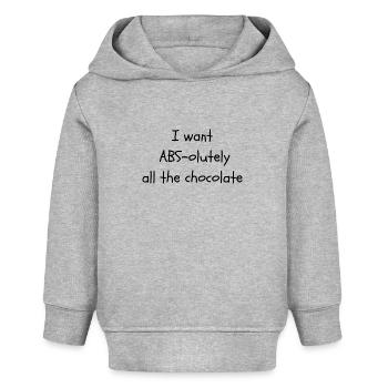 Abdos drôles et chocolat - Sweat à capuche bébé bio Stanley/Stella - gris chiné - Devant