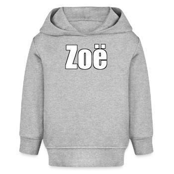 Zoé - (Nom humain) - Sweat à capuche bébé bio Stanley/Stella - gris chiné - Devant