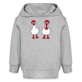 2 Seagulls Finger Insult Équipe de Noël - Sweat à capuche bébé bio Stanley/Stella - gris chiné - Devant