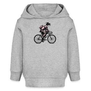 Geisha japonaise sur vélo de route - Sweat à capuche bébé bio Stanley/Stella - gris chiné - Devant