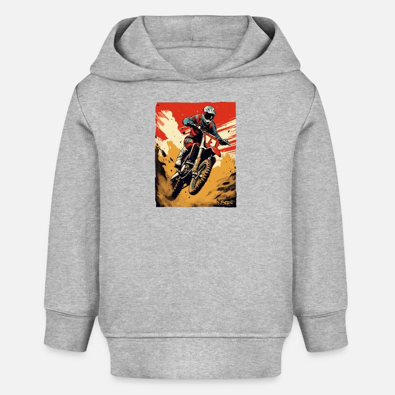 Motocross super cool - Sweat à capuche bébé bio Stanley/Stella - gris chiné