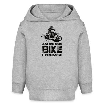 Juste une moto de plus que je promets moto de motocross - Sweat à capuche bébé bio Stanley/Stella - gris chiné - Devant