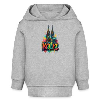 Cathédrale de Cologne style graffiti - Sweat à capuche bébé bio Stanley/Stella - gris chiné - Devant