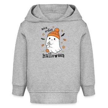 Halloween Gespenst Niedlich Mein Erstes Halloween - Baby Organic Hoodie Baby Cruiser von Stanley/Stella - Grau meliert - Vorne