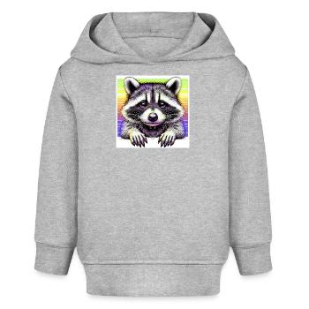Raton laveur - Sweat à capuche bébé bio Stanley/Stella - gris chiné - Devant