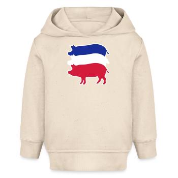Dreikoloriges Schweinefleisch in Streifen - Baby Organic Hoodie Baby Cruiser von Stanley/Stella - Natur - Vorne