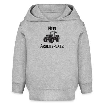 Landwirt Arbeitsplatz - Baby Organic Hoodie Baby Cruiser von Stanley/Stella - Grau meliert - Vorne