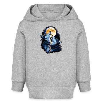 Wölfe bei Vollmond - Baby Organic Hoodie Baby Cruiser von Stanley/Stella - Grau meliert - Vorne