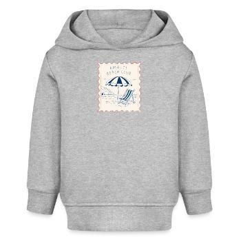 Cachet postal du Club de la Plage Amalfi - Sweat à capuche bébé bio Stanley/Stella - gris chiné - Devant