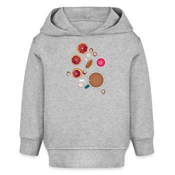 Hygge Herbst Gefühle Geschenk - Baby Organic Hoodie Baby Cruiser von Stanley/Stella - Grau meliert - Vorne