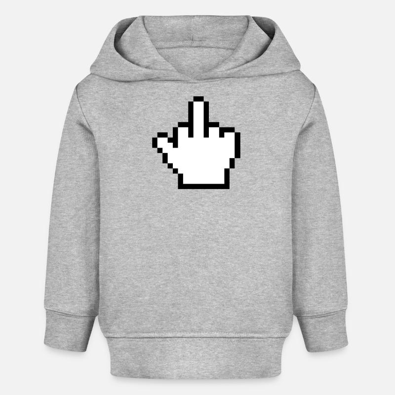 Mouse Hand Middle Finger Mouse Pointer - Baby Organic Hoodie by Stanley/Stella - heather grey