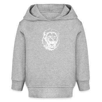 Löwenkopf Symbol - Baby Organic Hoodie Baby Cruiser von Stanley/Stella - Grau meliert - Vorne
