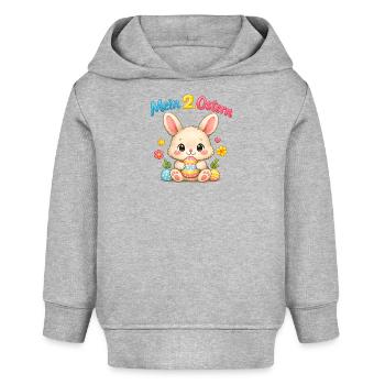 Mon deuxième bébé lapin de Pâques mignon - Sweat à capuche bébé bio Stanley/Stella - gris chiné - Devant