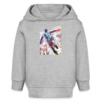 Sport de natation #swimmer #sport - Sweat à capuche bébé bio Stanley/Stella - gris chiné - Devant