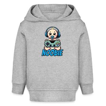 Baby Noobie / Newbie Jungen - Geschenk zur Geburt - Baby Organic Hoodie Baby Cruiser von Stanley/Stella - Grau meliert - Vorne