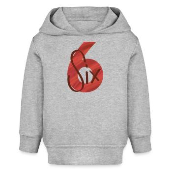 Zahl / 6 / Sechs / Geburtstag / Sechster / Nummer - Baby Organic Hoodie Baby Cruiser von Stanley/Stella - Grau meliert - Vorne