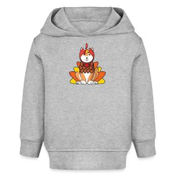 Shiba Inu Thanksgiving Turkey Costume Dog Outfit - Baby Organic Hoodie by Stanley/Stella - heather grey - Front