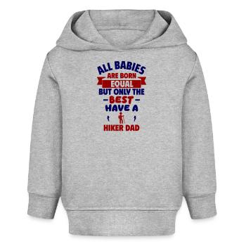 Baby,Papa Wanderer,Geburtsgeschenk,Vatertag - Baby Organic Hoodie Baby Cruiser von Stanley/Stella - Grau meliert - Vorne