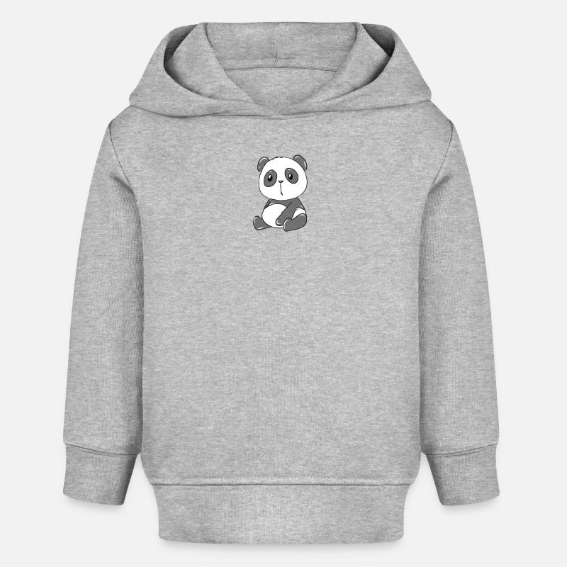 Animal panda - Sweat à capuche bébé bio Stanley/Stella - gris chiné