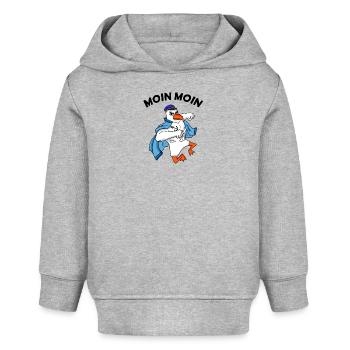 Moin Möwe Nordsee Kapitän - Baby Organic Hoodie Baby Cruiser von Stanley/Stella - Grau meliert - Vorne