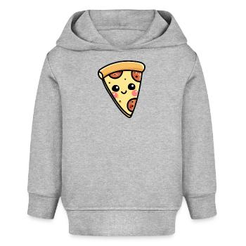 Kawaii Pizza Slice Illustration - Baby Organic Hoodie Baby Cruiser von Stanley/Stella - Grau meliert - Vorne