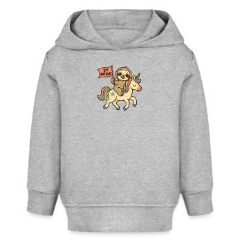 Faultier auf Einhorn 1st Birthday - Baby Organic Hoodie Baby Cruiser von Stanley/Stella - Grau meliert - Vorne