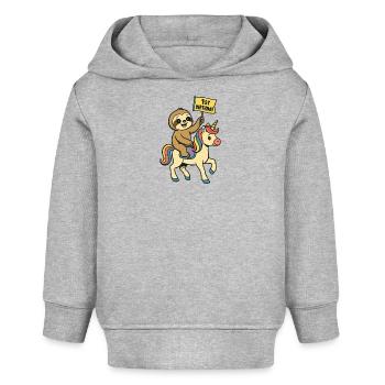 Faultier auf Einhorn 1st Birthday - Baby Organic Hoodie Baby Cruiser von Stanley/Stella - Grau meliert - Vorne