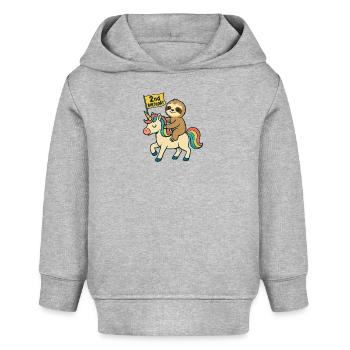 Paresseuse le 2e anniversaire de la licorne - Sweat à capuche bébé bio Stanley/Stella - gris chiné - Devant