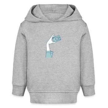 Bitte lächeln / Kamera / Foto / Selfie / Medien - Baby Organic Hoodie Baby Cruiser von Stanley/Stella - Grau meliert - Vorne