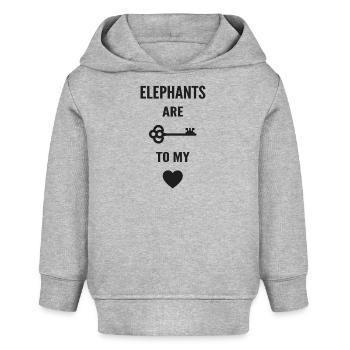 Elefanten sind der Schlüssel zu meinem Herzen - Baby Organic Hoodie Baby Cruiser von Stanley/Stella - Grau meliert - Vorne